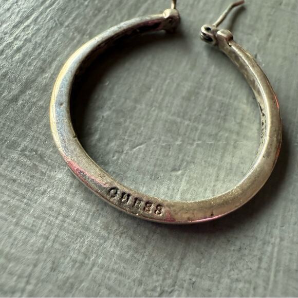 Guess Silver Tone Hoop Earrings - Picture 5 of 5
